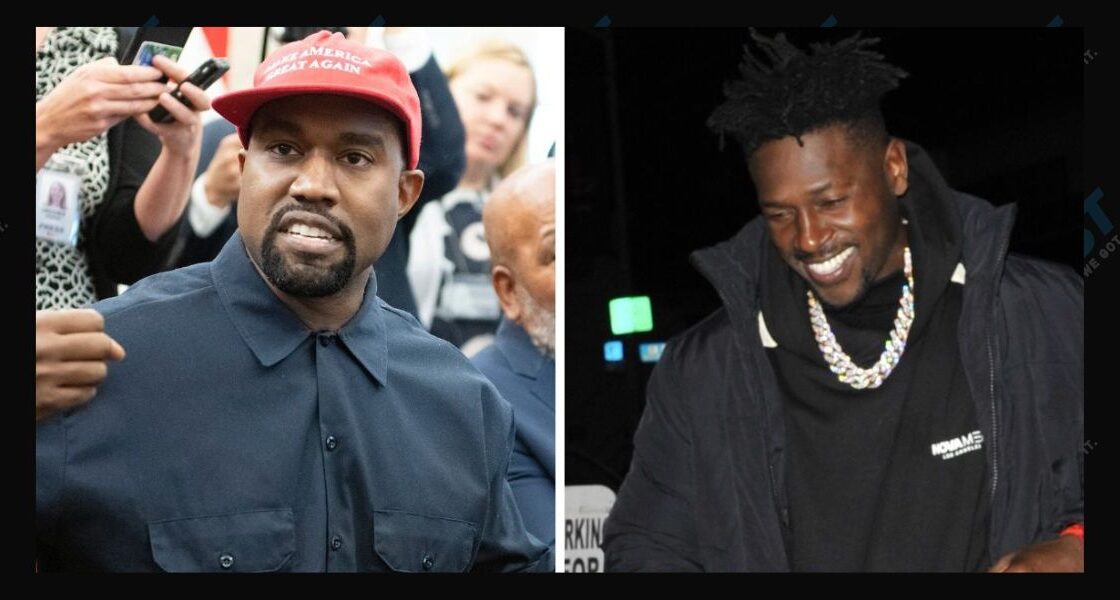 Kanye West (left) Antonio Brown (right)