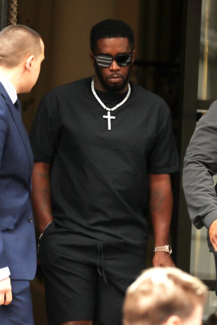 P Diddy leaving the Corinthia hotel