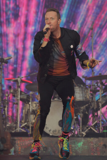 Coldplay performing at Stade de France in Paris