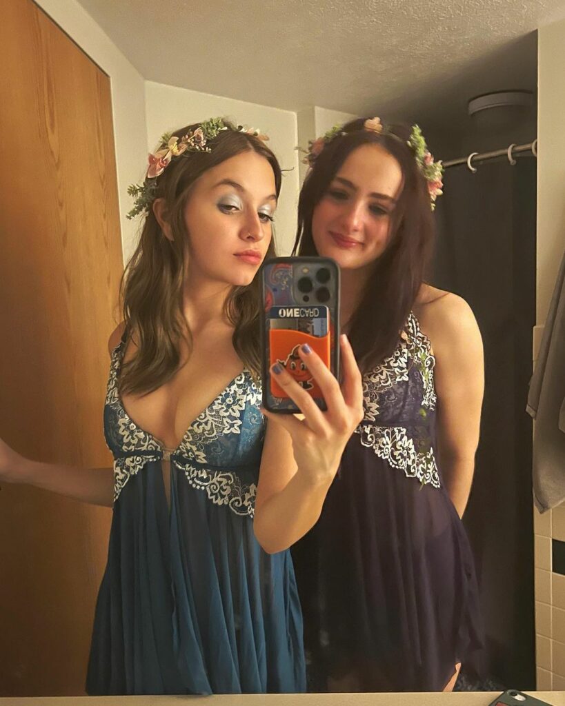 Ella Wahlberg takes a selfie with a friend.