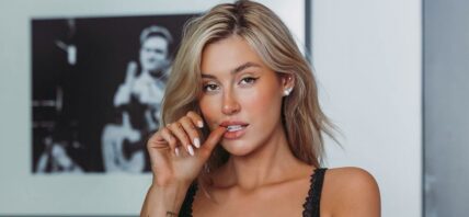 Carly Lawrence in black lingerie