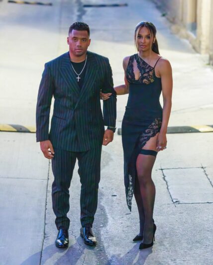 Russell Wilson and Ciara at "Kimmel"