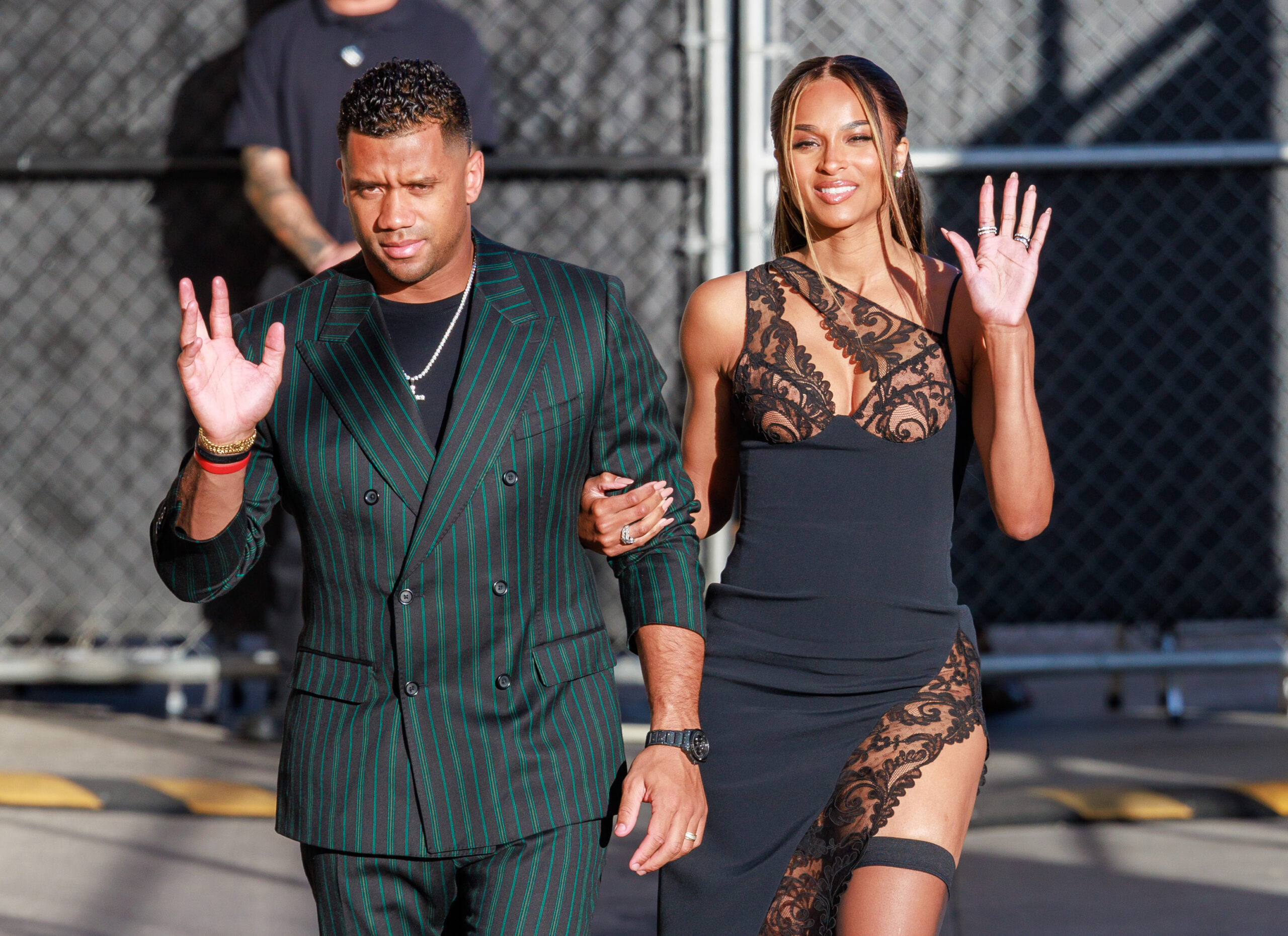 Russell Wilson and Ciara at "Kimmel"