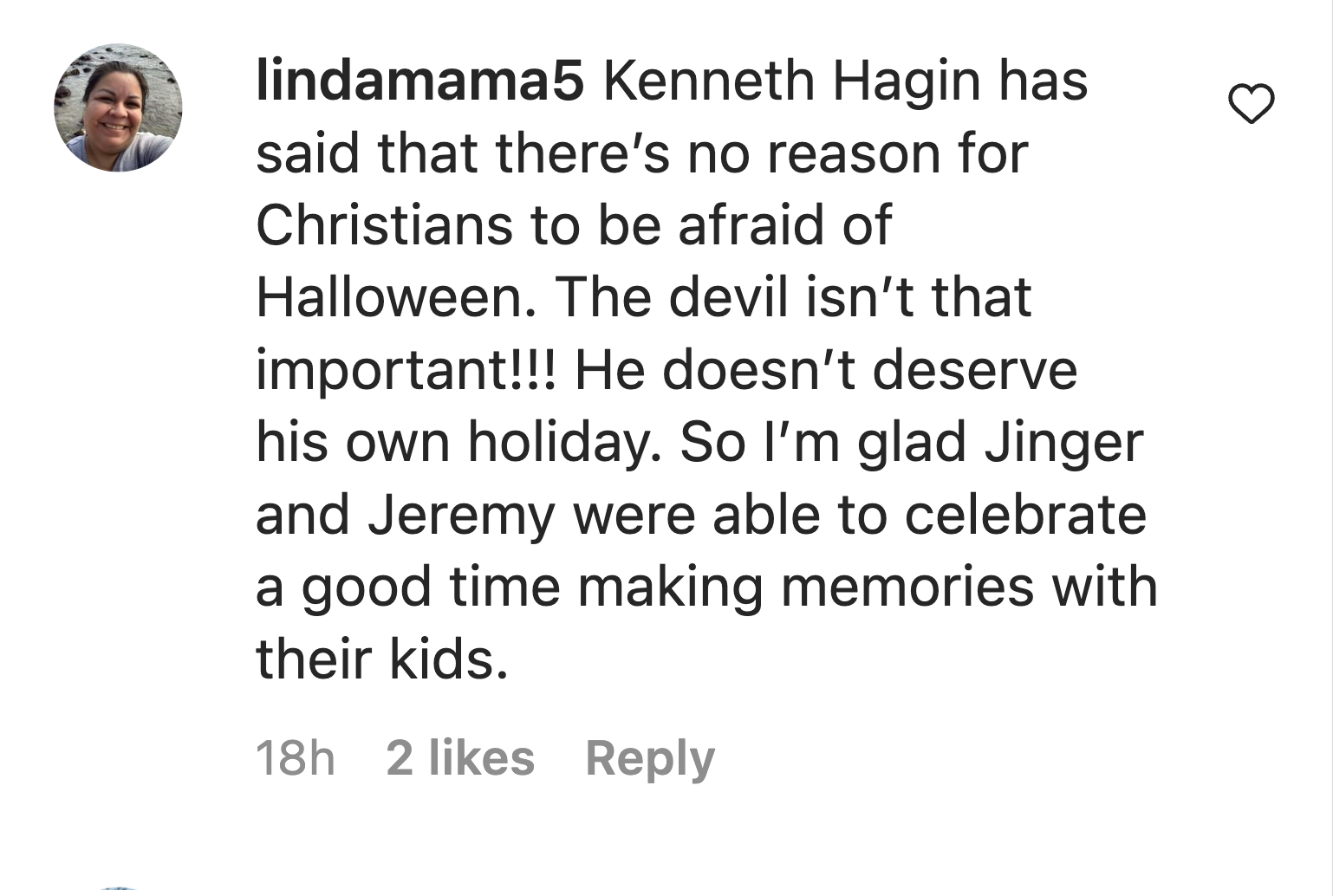 Comment on Jinger Vuolo's post