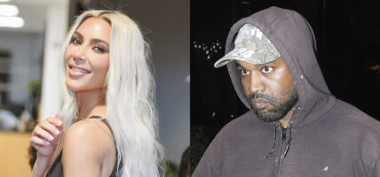 Portraits of Kim Kardashian and Kanye West