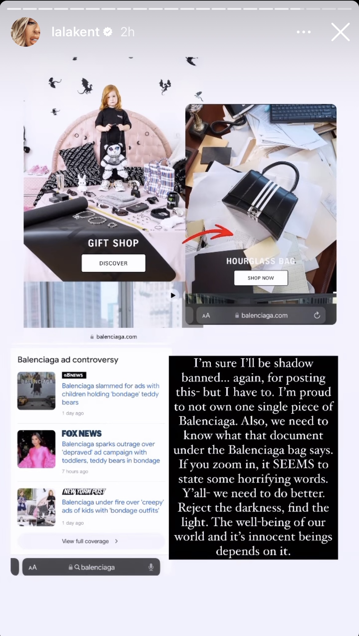 Lala Kent slams Balenciaga.