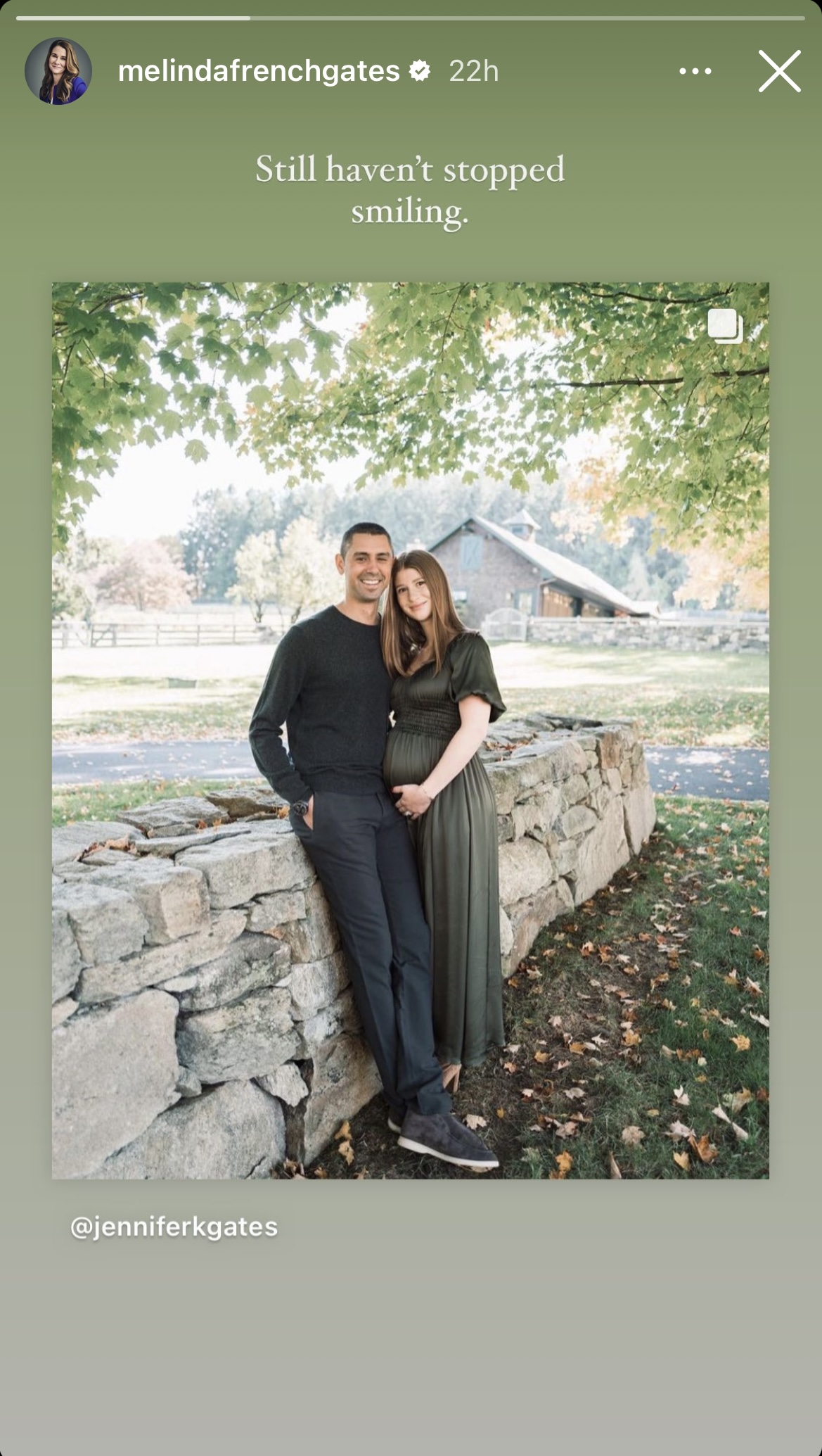 Melinda Gates reacts to daughter Jennifer's pregnancy