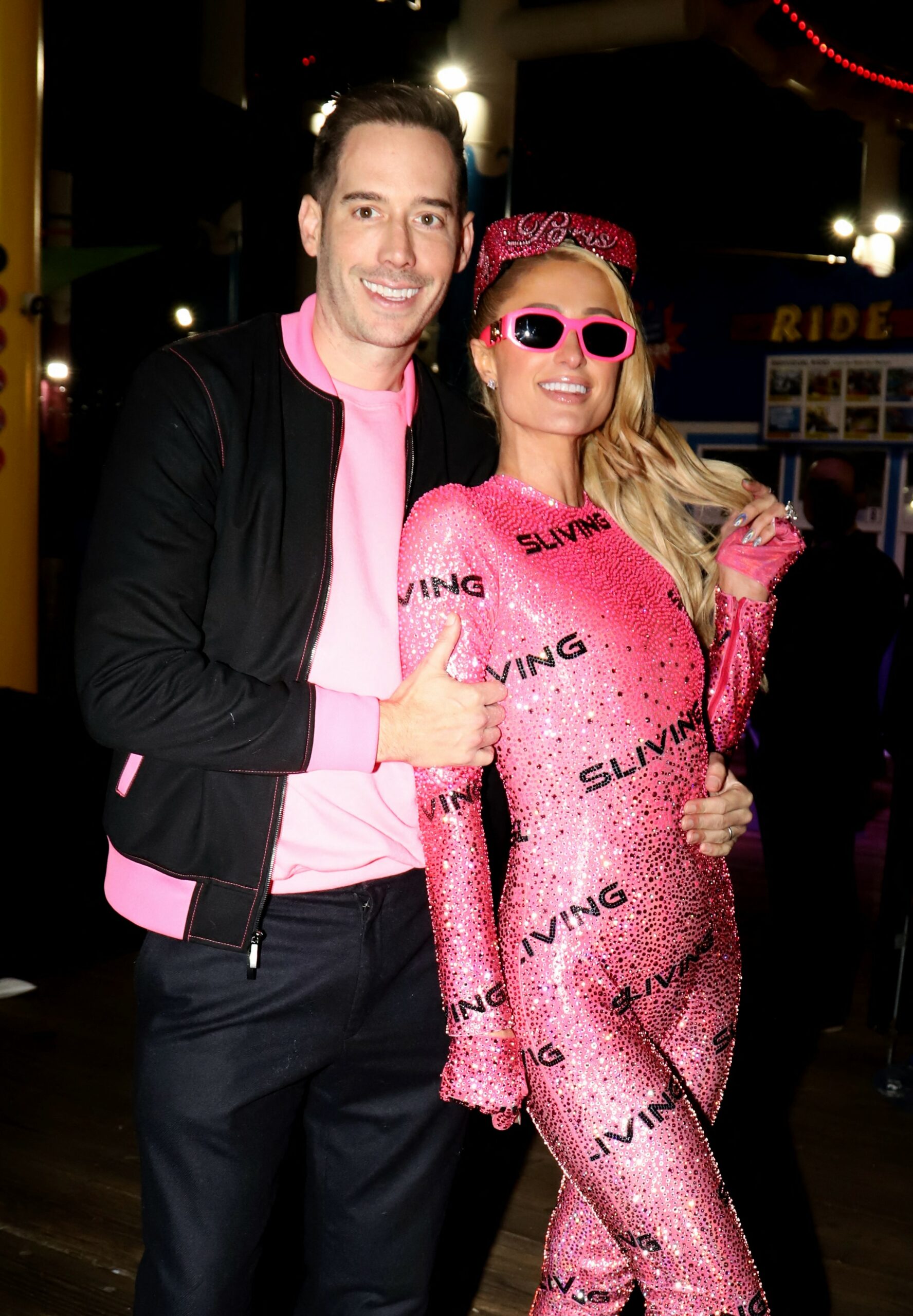 Paris Hilton celebrates her one year Anniversary "Sliving" it up again throwing a party at the Santa Monica Pier with Carter Reum