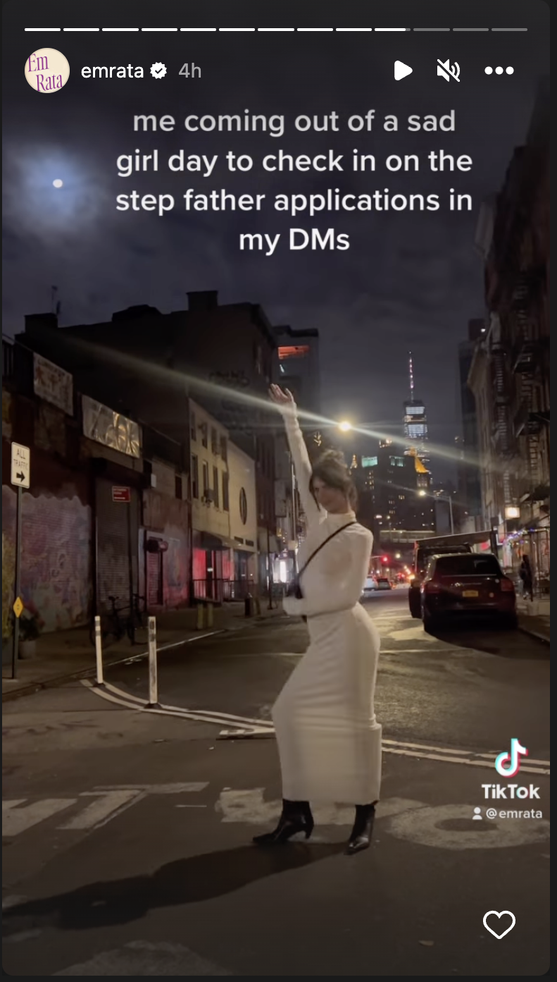 Emily Ratajkowski Is Taking 'Stepfather Applications' Over On IG