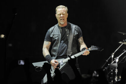 Metallica performing at the O2 Arena