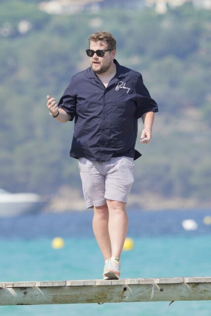 James Corden is seen leaving Club 55 in St-Tropez