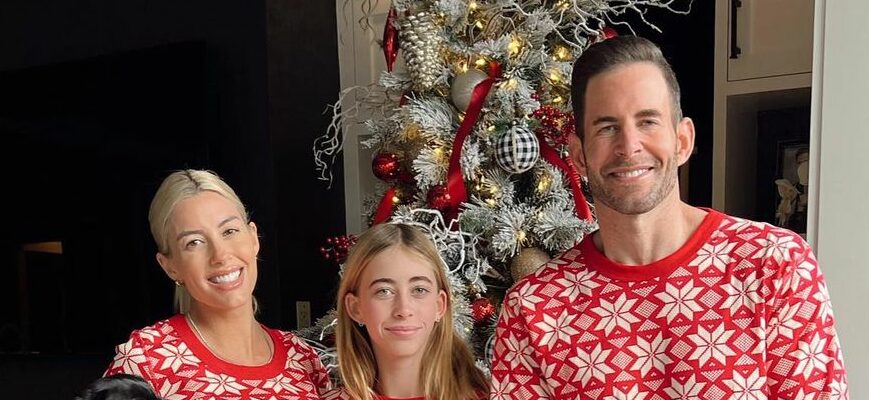 The El Moussas in matching jammys