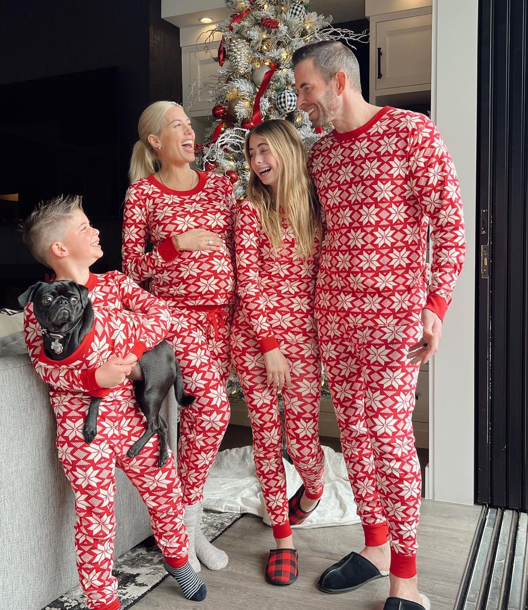 The El Moussas in matching jammys