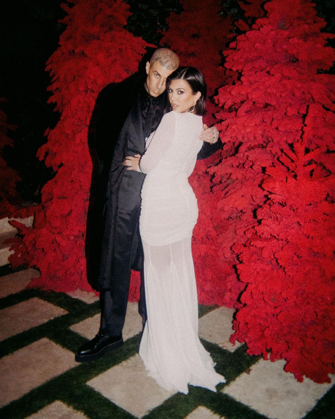 Kourtney Kardashian and Travis Barker for Christmas