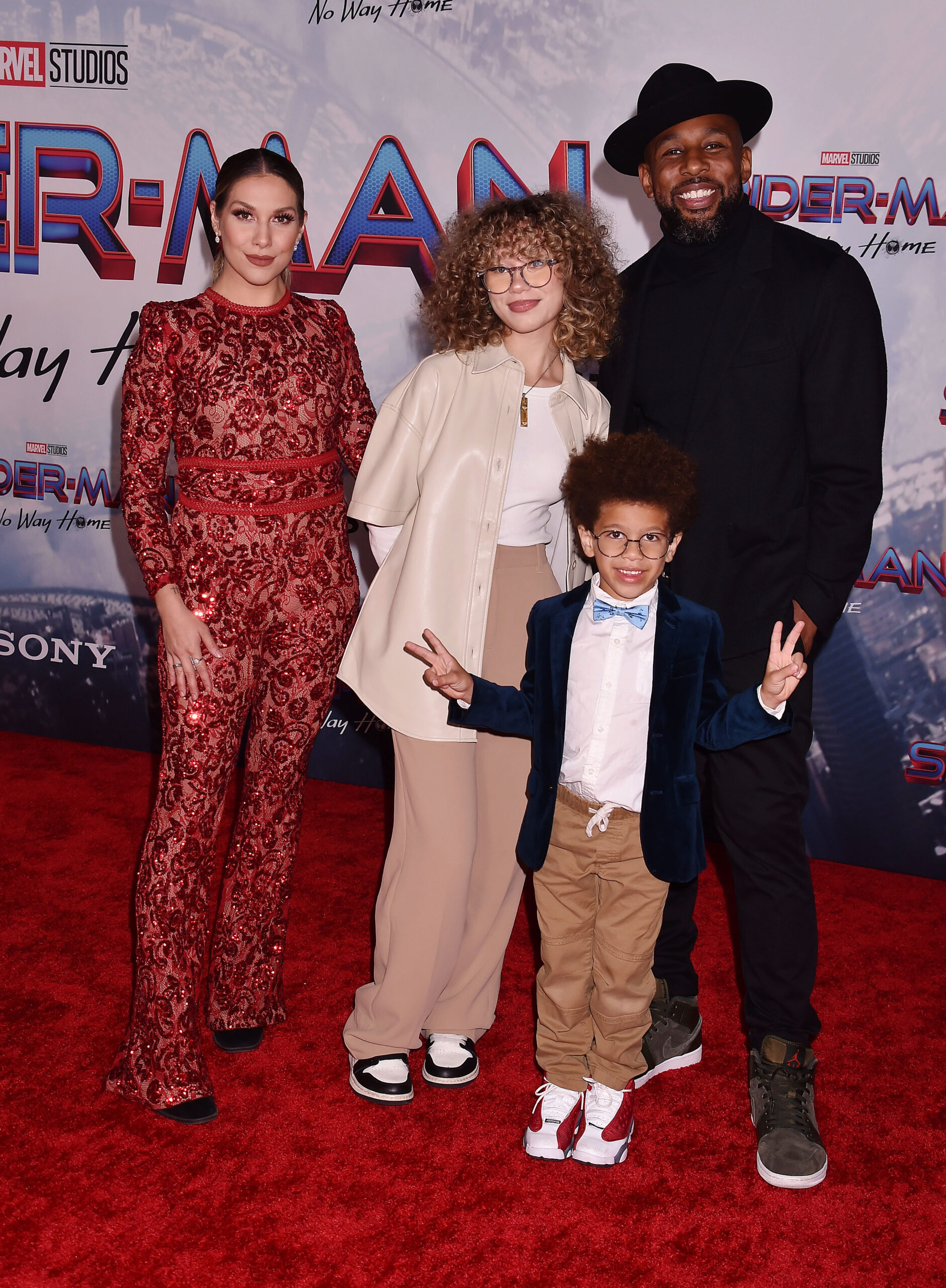 Allison Holker and family at "Spider-Man: No Way Home" LA film premiere