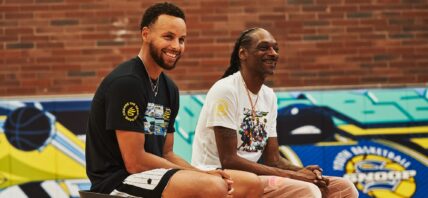 Stephen Curry and Snoop Dogg team up for youth hoops in Long Beach, California