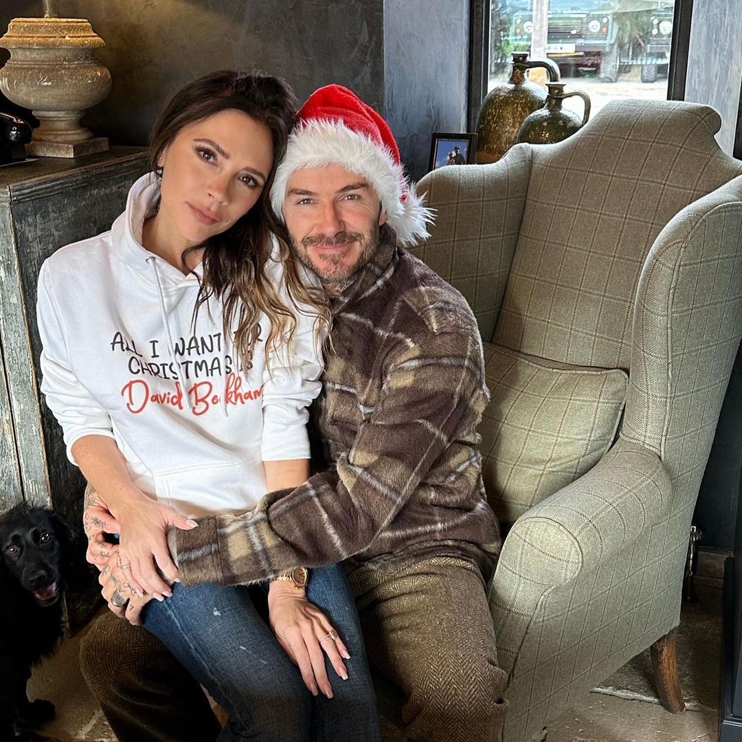 Victoria Beckham and David Beckham Christmas