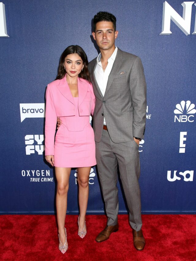 Sarah Hyland and Wells Adams at NBCUniversal 2022 Upfront