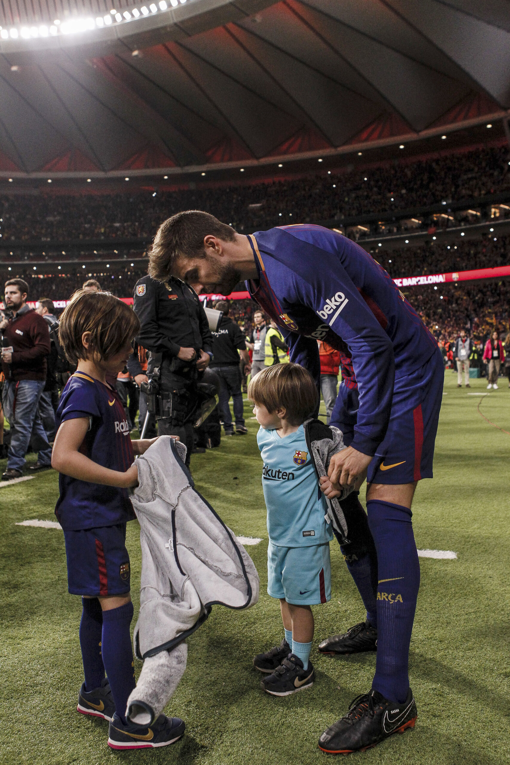 Barcelona players celebrate the Copa del Rey