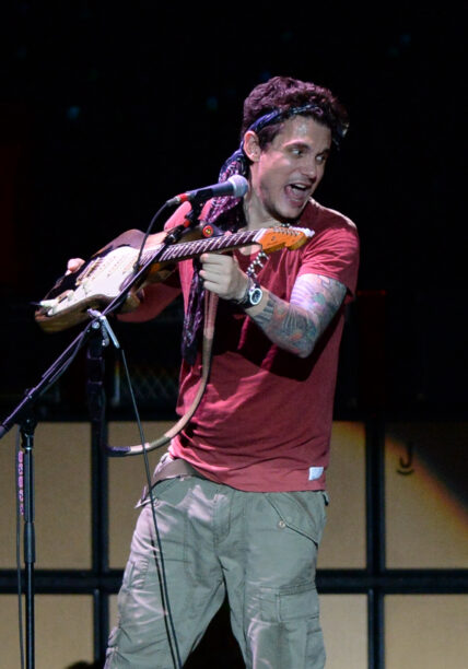 John Mayer performs Born and Raised World Tour 2013 with Katy Perry watching from backstage in West Palm Beach