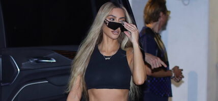 Kim Kardashian heads out to a house party during Art Basel with sister Khloe Kardashian in Miami