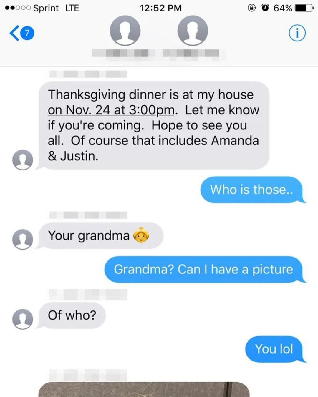 Jamal Hinton and Wanda Dench texts
