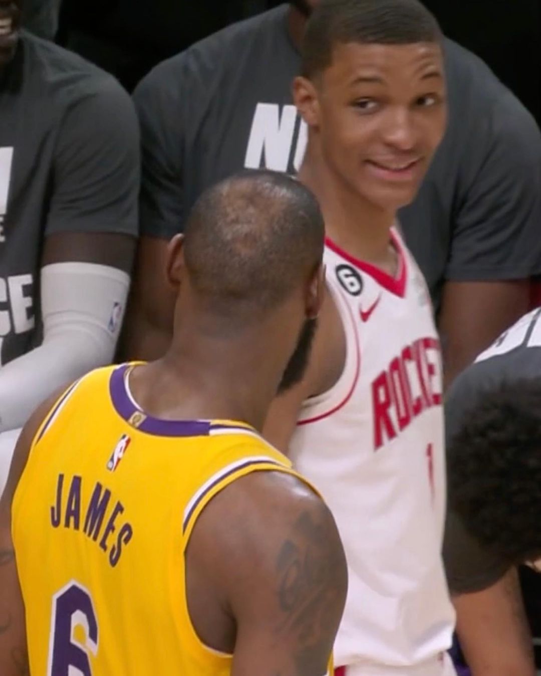 LeBron James and Jabari Smith, Jr. 