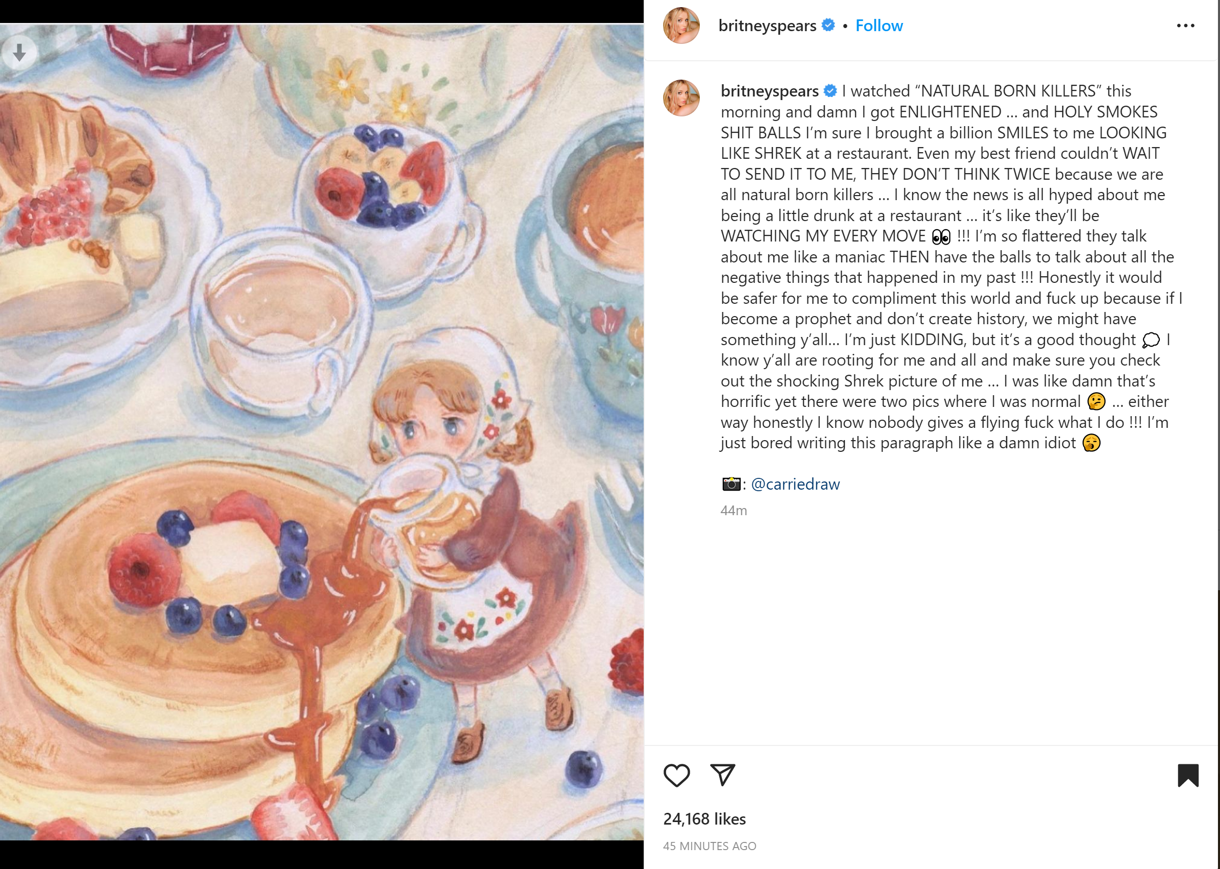 Britney Spears talks about her 'manic' episode in a restaurant