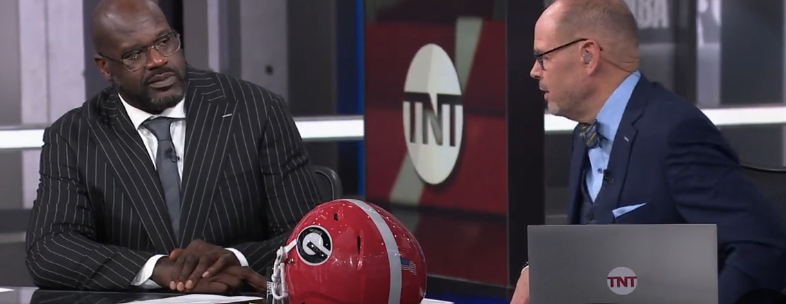 Shaquille O'Neal and Ernie Johnson