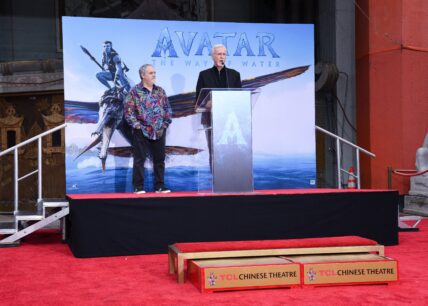 Avatar: The Way of Water - James Cameron And Jon Landau Hand And Footprint In Cement Ceremony