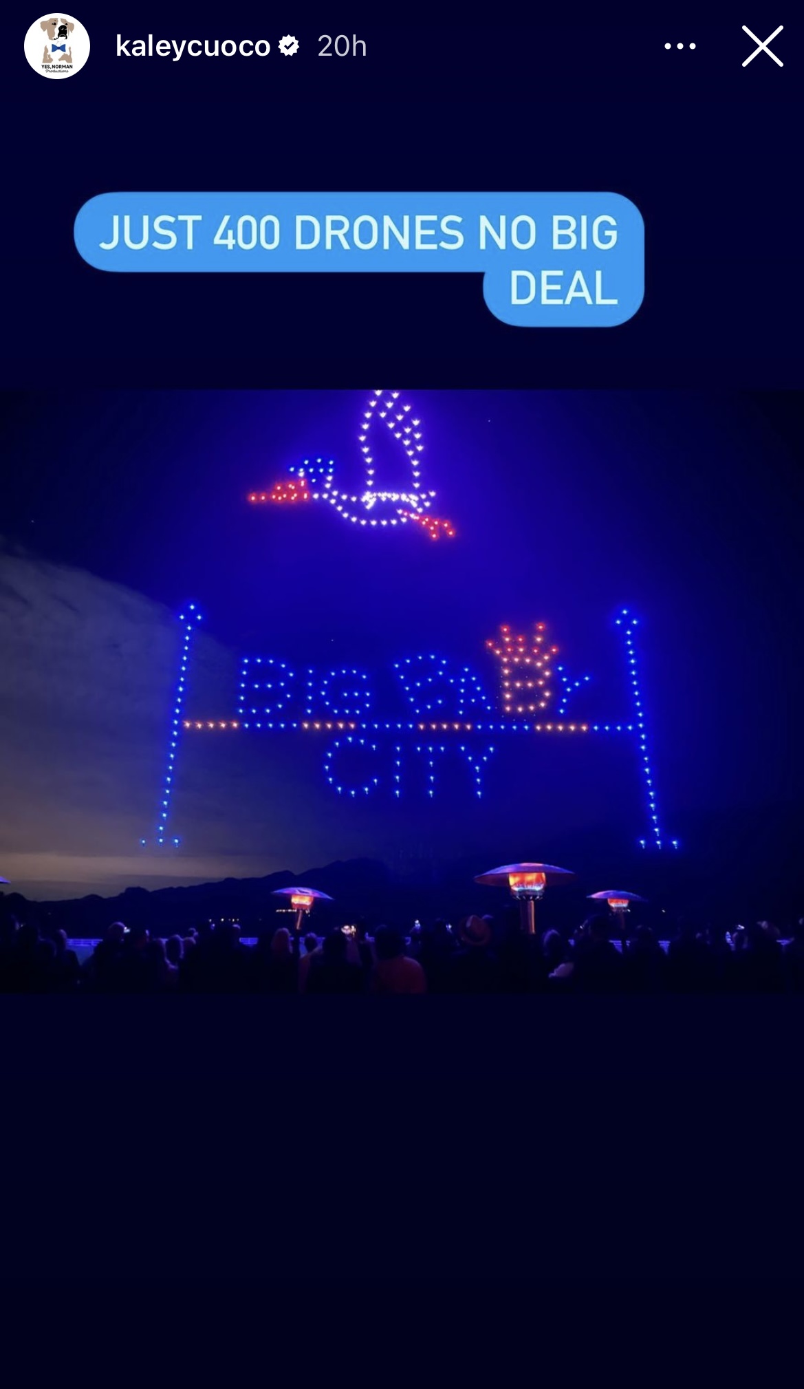 Kaley Cuoco's baby shower drone show