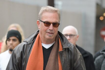 Kevin Costner is seen arriving at 'Jimmy Kimmel Live' in Los Angeles
