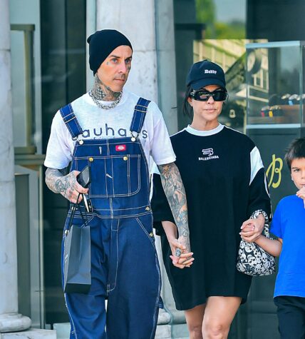 Travis Barker & Kourtney Kardashian Go Jewelry Shopping For Son Landon's 19th Birthday in Calabasas, CA.