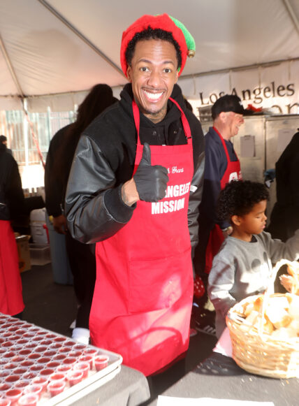 Nick Cannon at Los Angeles Mission's Annual Christmas Feed-the-Homeless Event