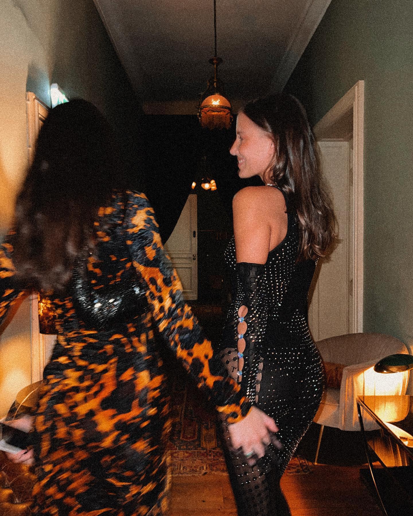 Nicole Poturalski celebrates her 30th birthday in a sheer black dress