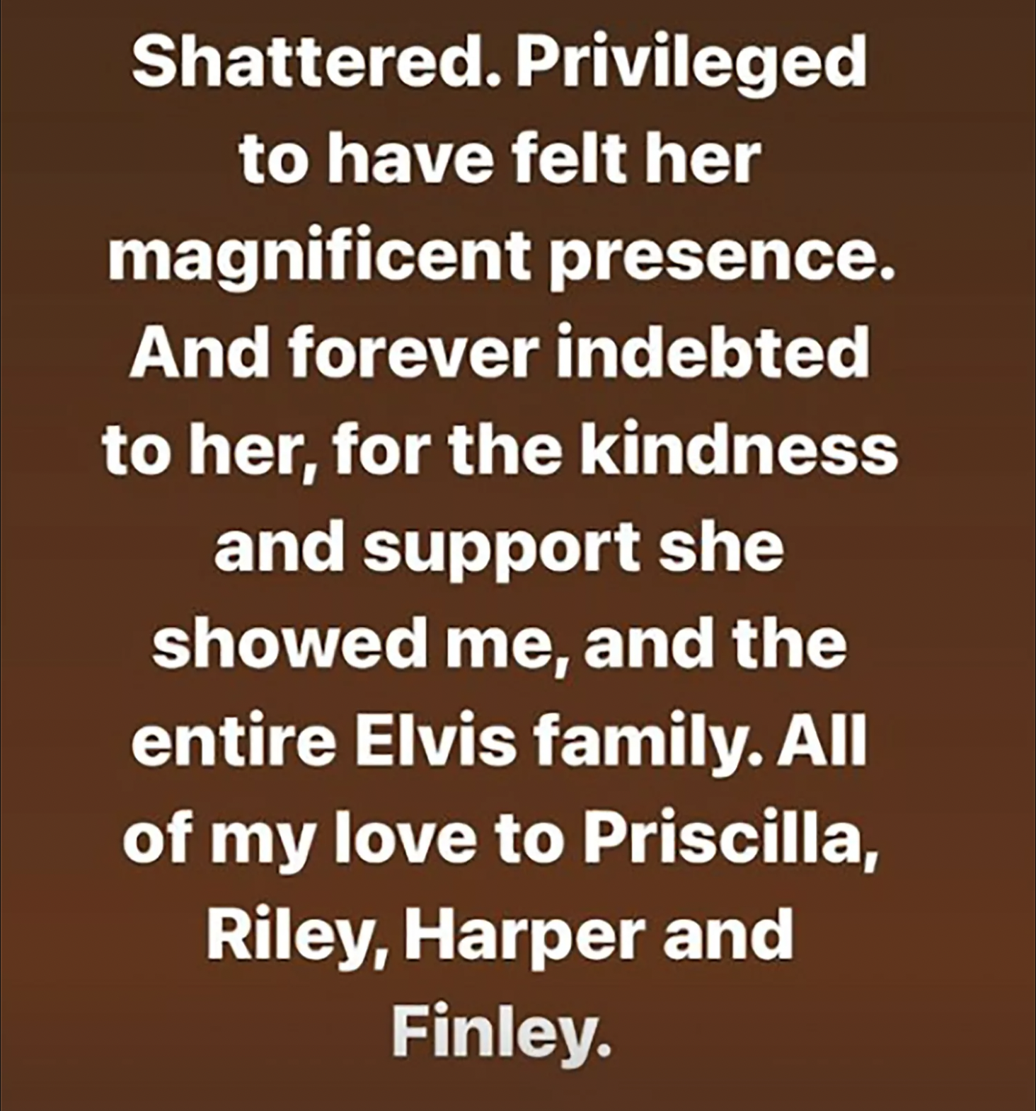 Olivia DeJonge mourns Lisa Marie Presley