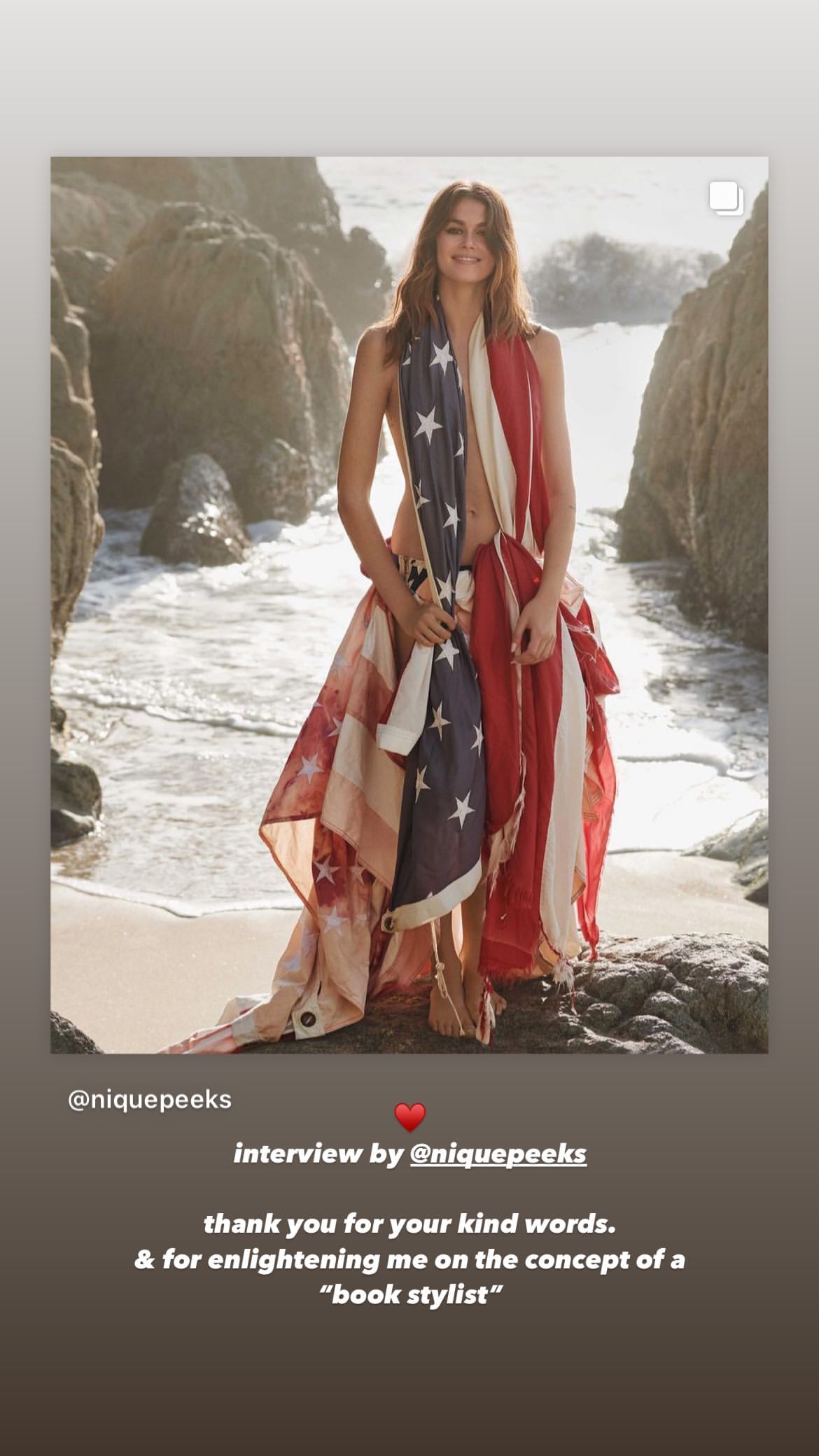 Kaia Gerber Drapes Herself In The American Flag