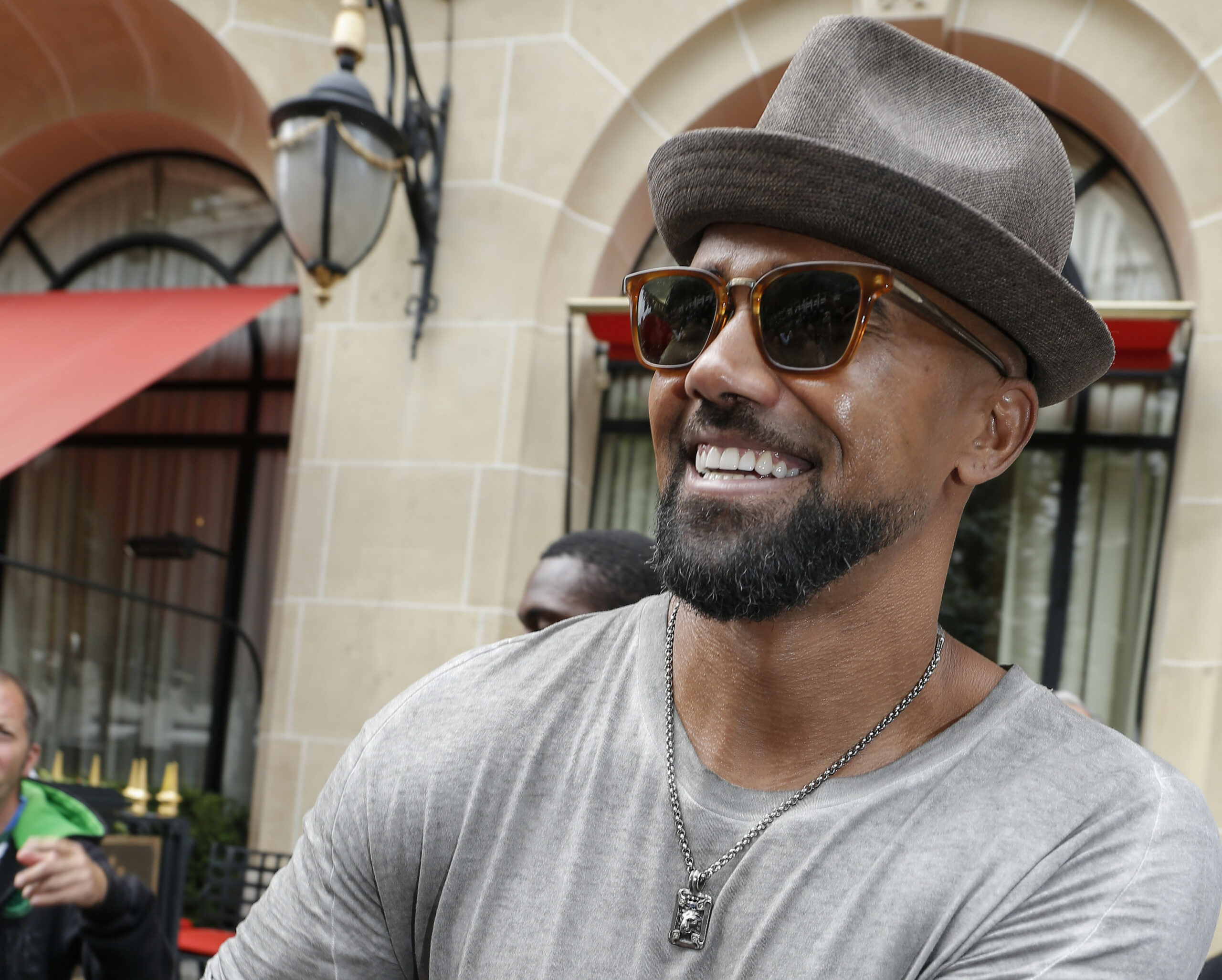 Shemar Moore leaving his hotel in Paris