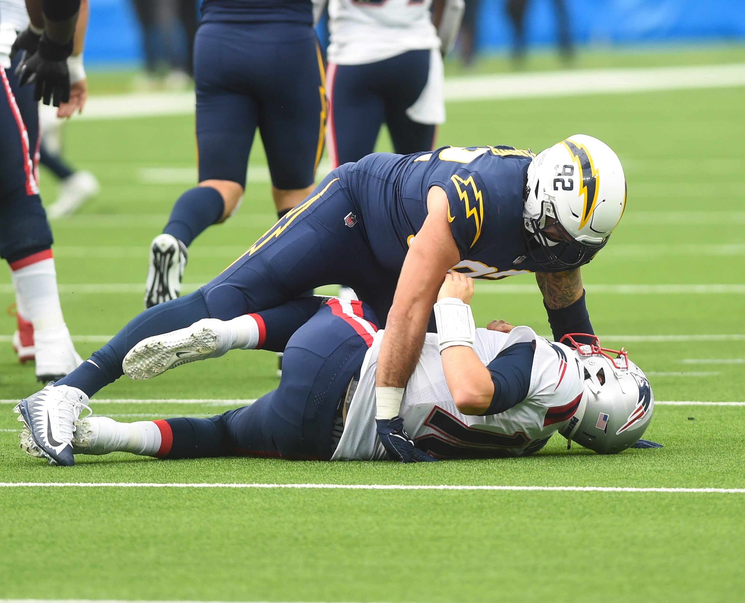 Celebrities at the Los Angeles Chargers vs New England Patriots