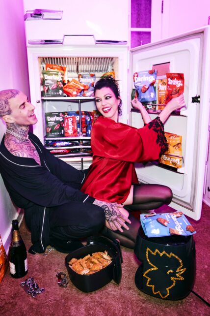 Newlyweds Kourtney Kardashian and Travis Barker get saucy in food campaign for plant-based chicken