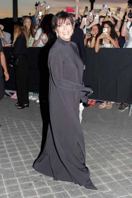 Kris Jenner arriving at Balenciaga dinner during Paris Fashion Week