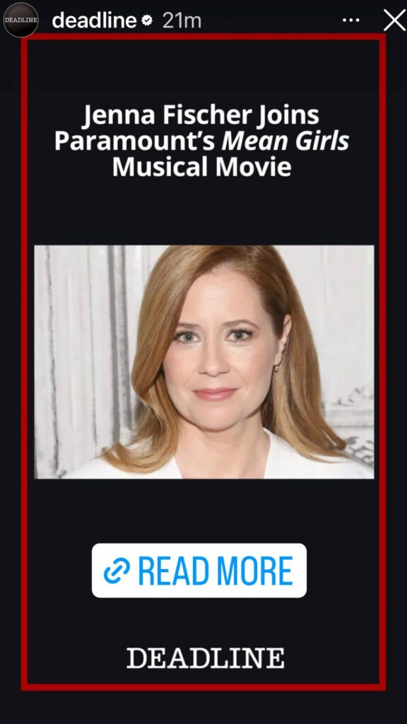Jenna Fischer's Mean Girls IG Story