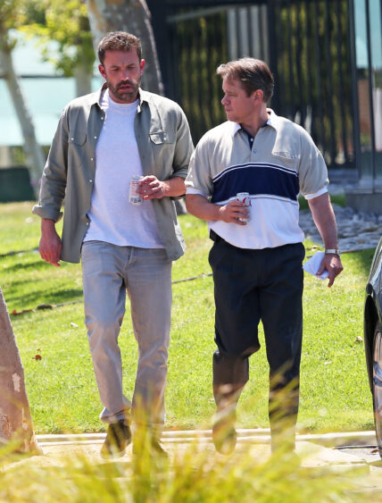 Air - Ben Affleck and Matt Damon are seen on the set of their new movie