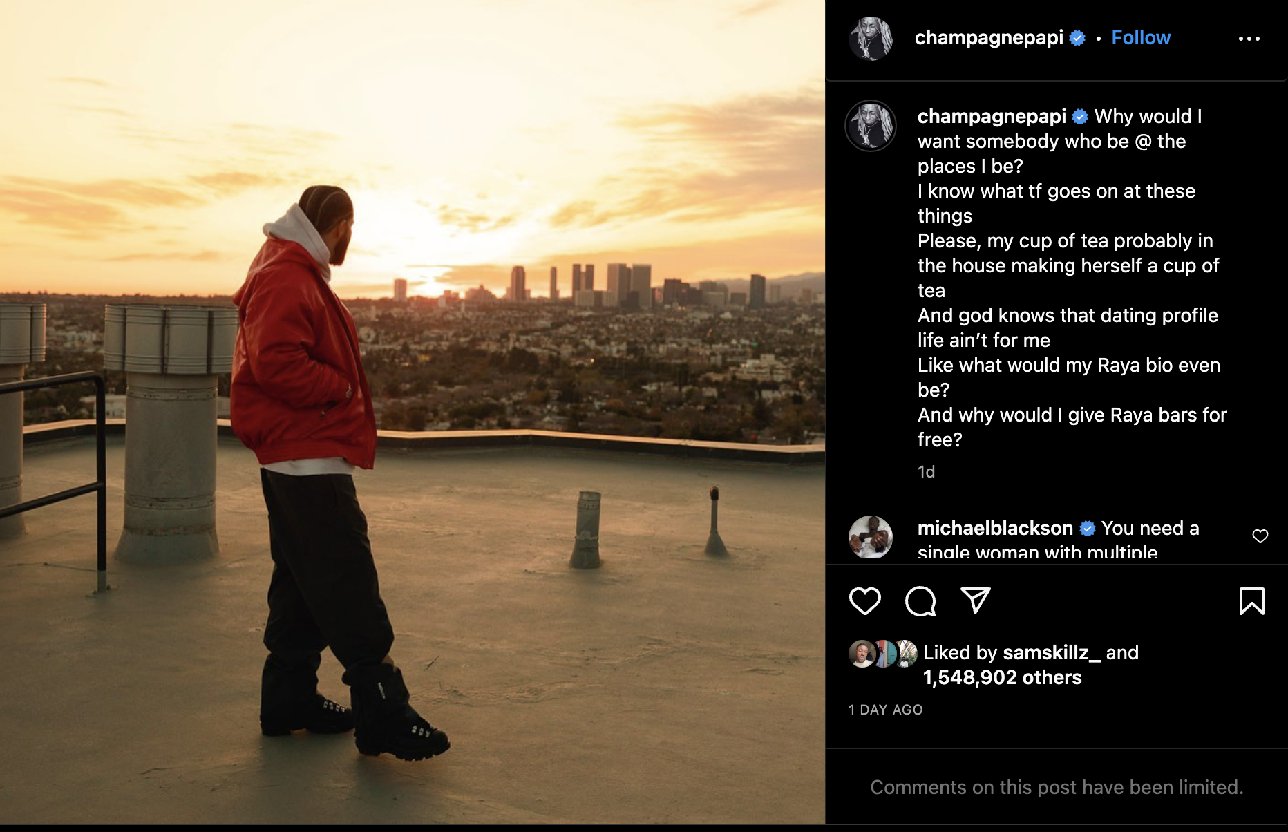Drake writes cryptic post about love life