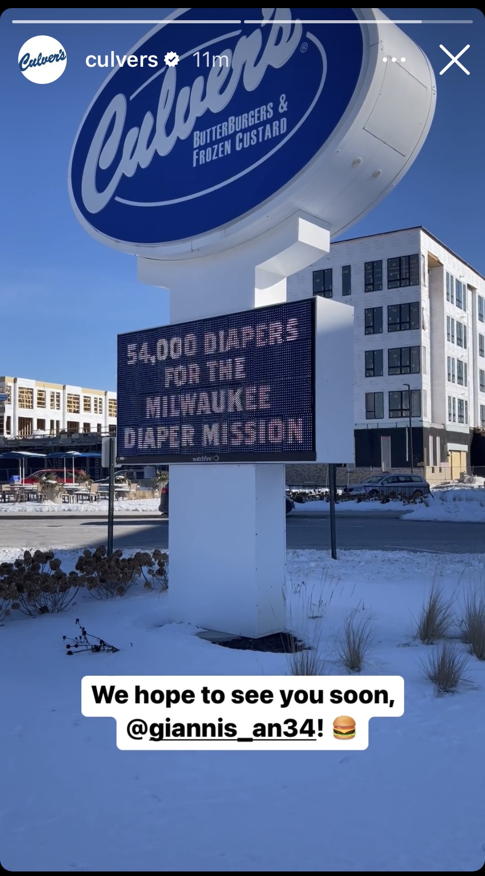 Culver's response to Giannis