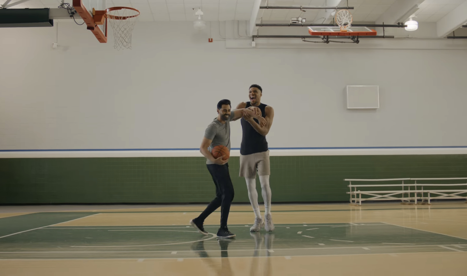 Giannis Antetokounmpo and Hasan Minhaj