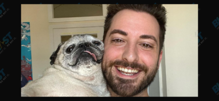 Jonathan Graziano and Noodle the Pug
