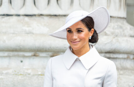 Portrait of Meghan Markle wearing a hat