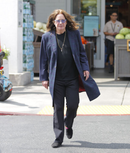 Ozzy Osbourne give two thumbs up while grocery shopping in West Hollywood