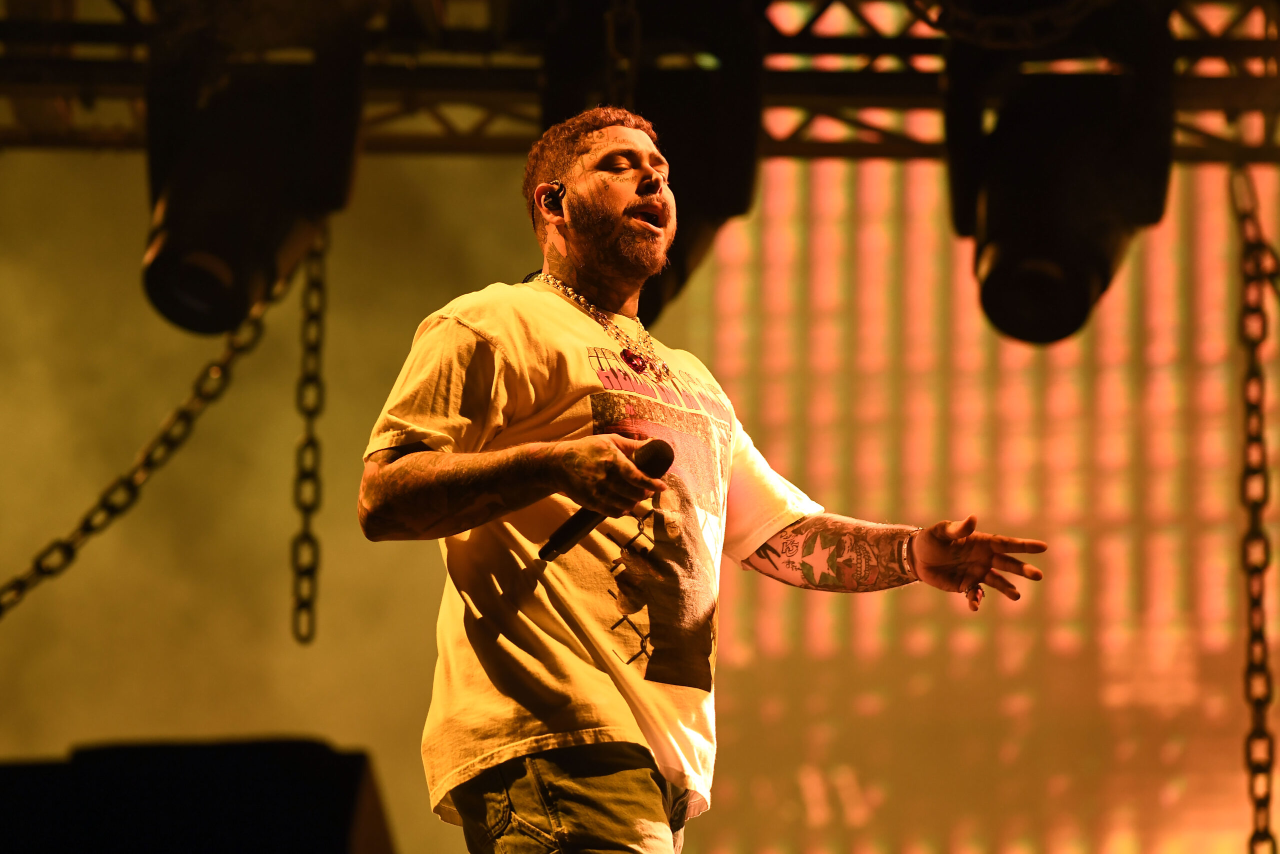 Post Malone performing at Reading Festival 2021